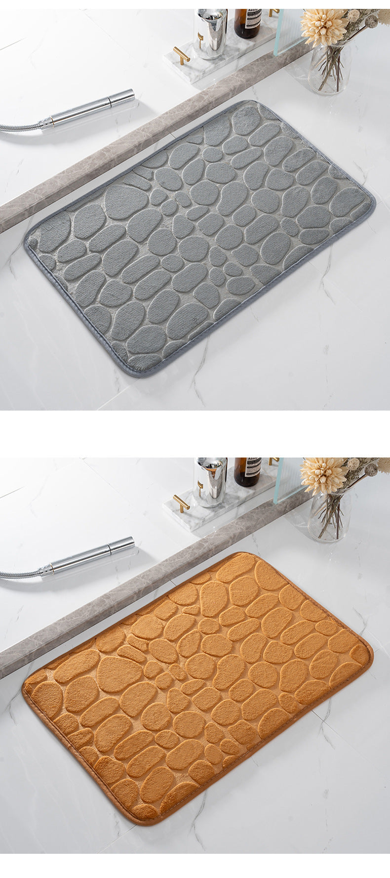 Special Coral Fleece Pebble Embossed Floor Mat Thickened Soft Bathroom Rug Machine Washable Carpet Wholesale