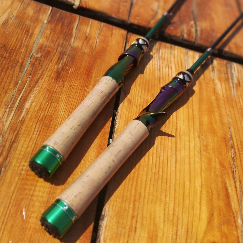E-commerce Ultra-short Carbon Fiber Shrink UL Portable Lure Rod Electroplated Telescopic Stream Lure Rod