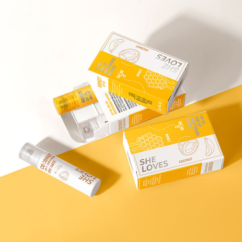 Honey Coconut Roll-On Lip Oil Long-lasting lightening lip lines moisturizing nourishing transparent glossy glass lip gloss
