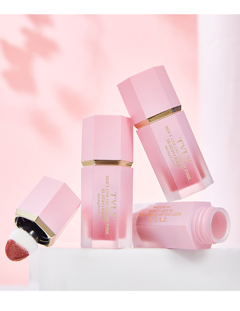 New Product TVLV Liquid Blush Velvet Moisturizing Six-color Lip Glaze Multi-functional Rouge Blush Facial Makeup