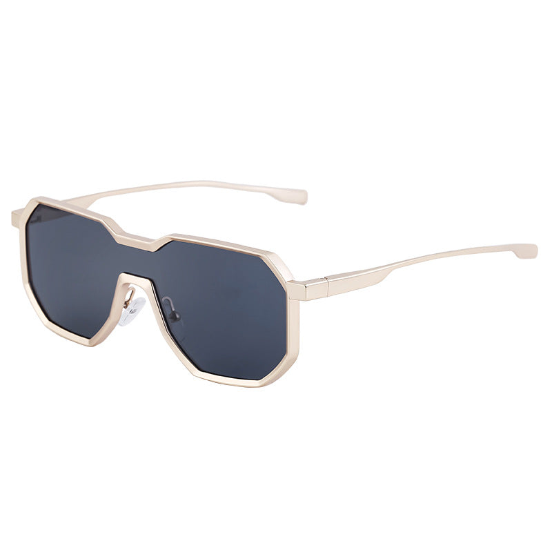 Irregular Steampunk Style Sunglasses European and American Metal Full Frame Integrated Sunglasses for Men Driving Glasses Wholesale
