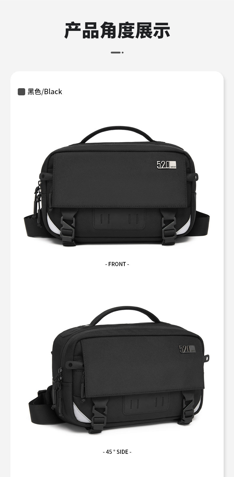 ozuko Men's Crossbody Bag Shoulder Bag Waterproof Large Capacity Outing Portable Bag High-end Multifunctional Trendy Brand
