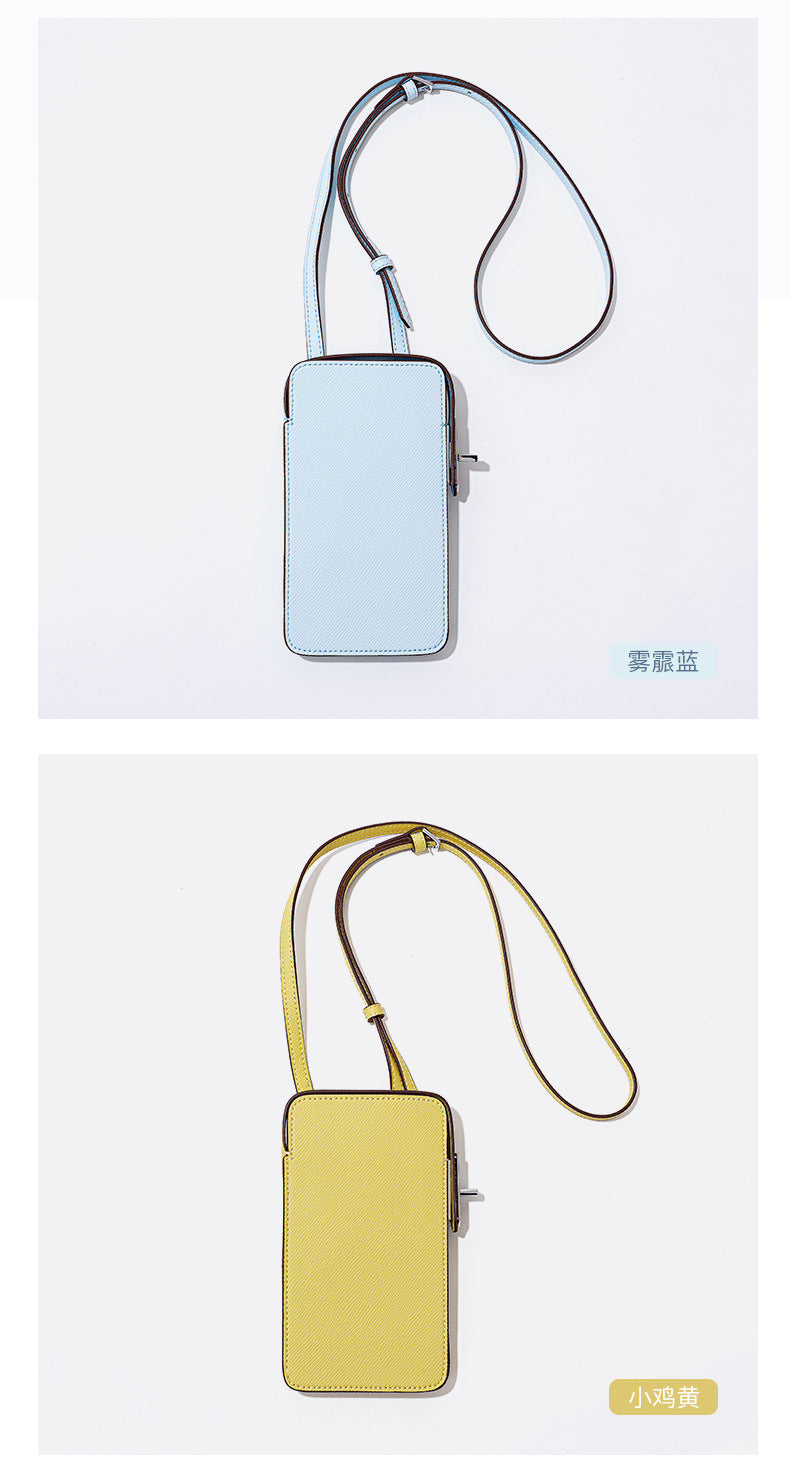 New Fashion Versatile Lock Buckle Phone Bag Solid Color Palm Print Box Bag Simple Mini Crossbody Bag for Women