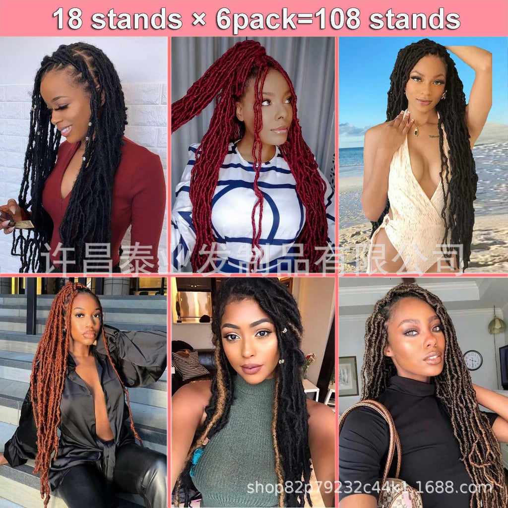 African Wig Synthetic Braids Earthworm Curly Braids African Dreadlocks NU Locs Crochet Dreadlocks Soft Locs
