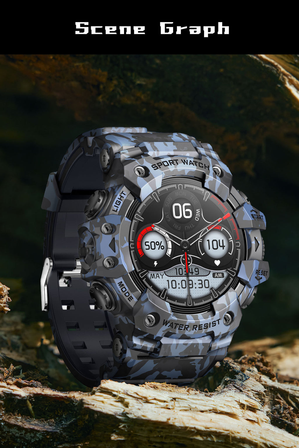 LC21Smart Watch Bluetooth Call True Heart Rate Step Sleep Compass Deep Waterproof Mechanical Style Sports