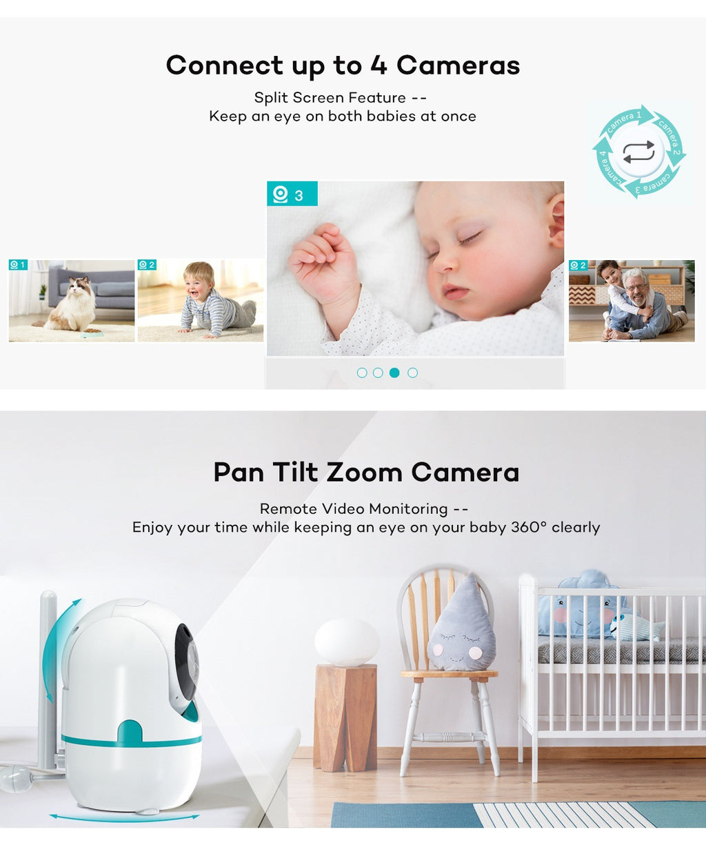 Baby Monitor3.2Inch Wireless Shaking Head Care Device HD Quality Monitor