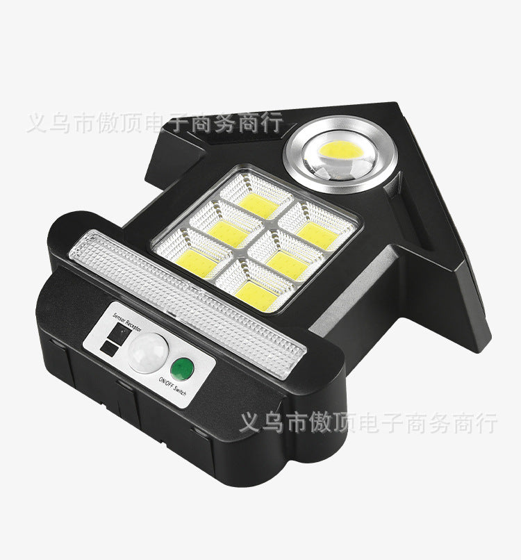 Solar Street Light Human Body Sensing Small Wall Light with Remote Control Garden Light COB Security Light Waterproof Garden Light
