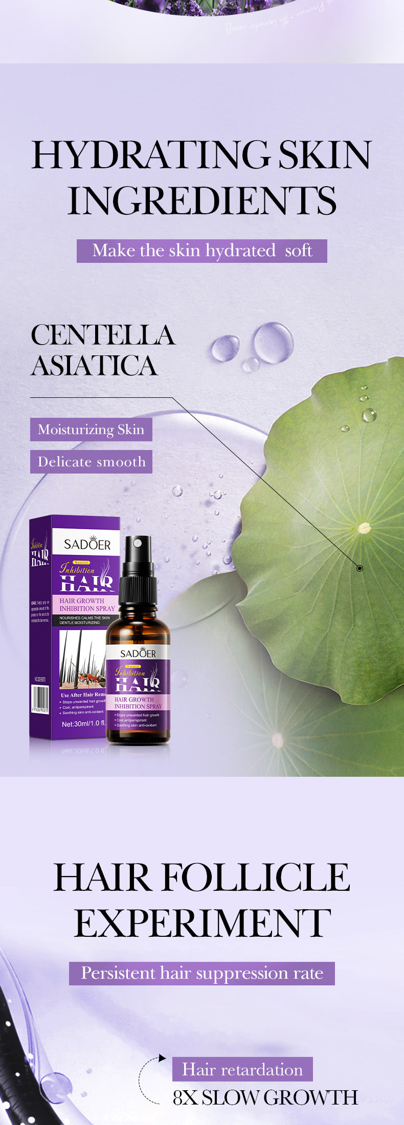 Hair Growth Inhibitor Spray SADOER Inhibiting Underarm and Leg Hair Spray  Wholesale