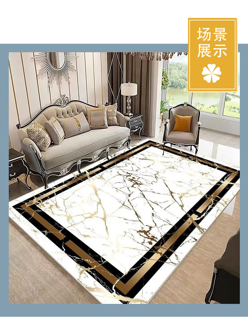 Crystal Velvet Carpet Luxury Stain-Resistant Easy Care Sofa Coffee Table Rug Home Bedroom Wear-Resistant Non-Slip Bedside Warm Blanket