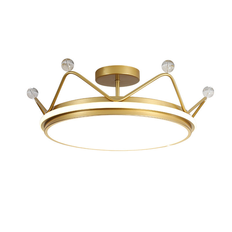 Children's Room Crown Ceiling Lamp led Room Bedroom Lamp Iron Art Boys Girls Energy-saving Eye Protection Cartoon Lamp Wholesale