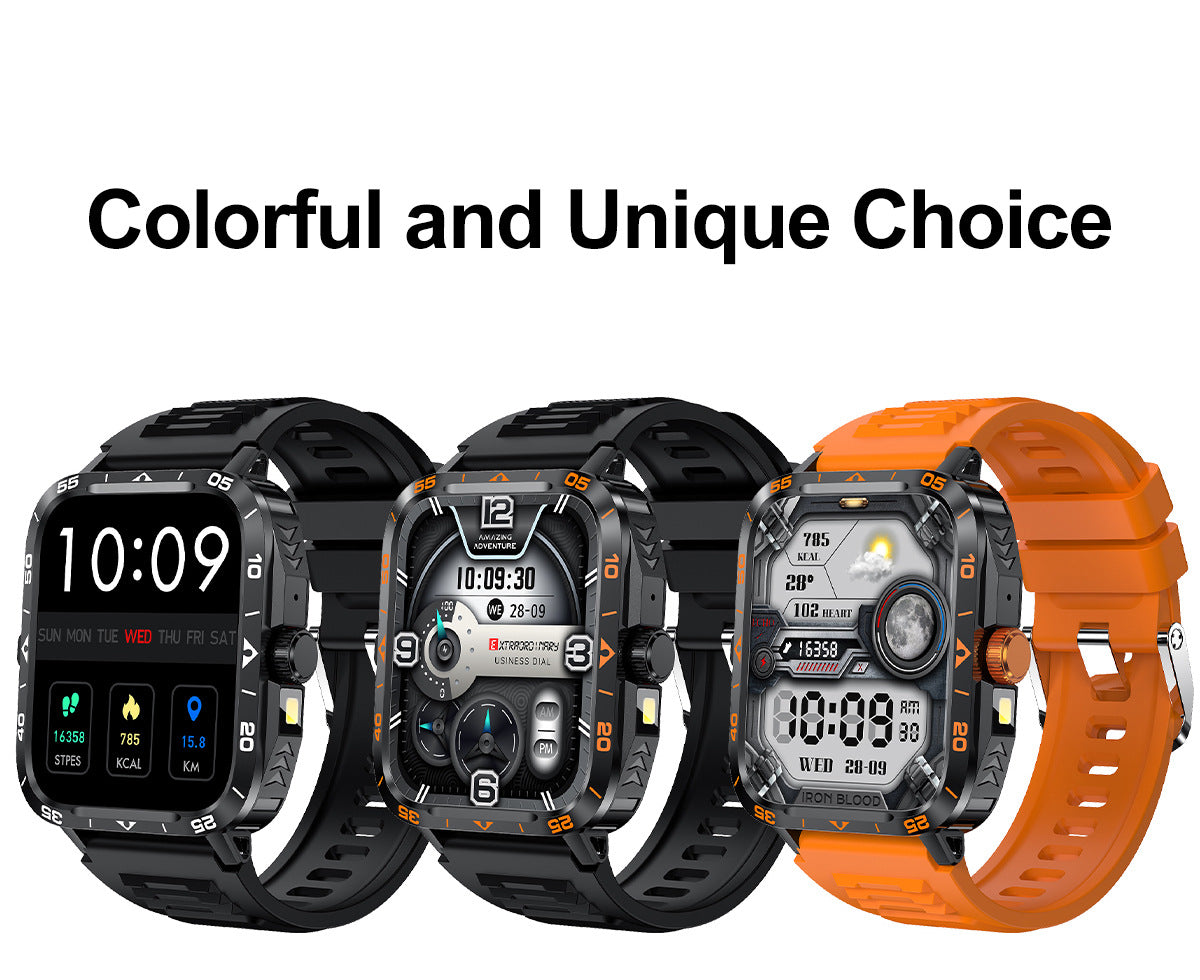 ZW59Smart Watch Bluetooth Call True Heart Rate Step Sleep Monitoring Blood Pressure Message Reminder Flashlight Sports