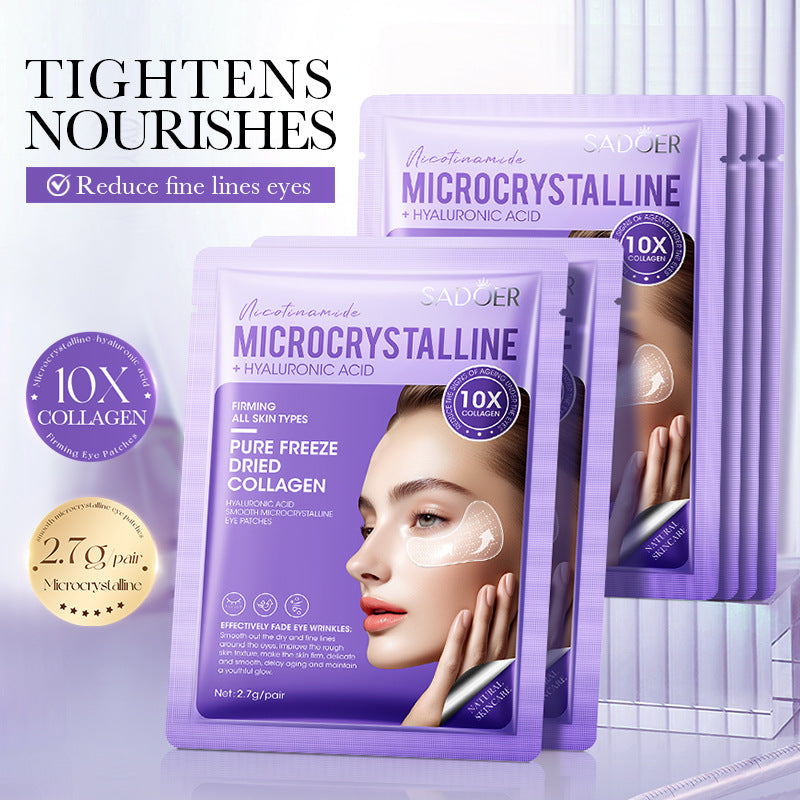 Hyaluronic Acid Microcrystalline Eye Wrinkle Patches SADOER Reduce Eye Fine Lines Eye Mask Cross-Border Wholesale