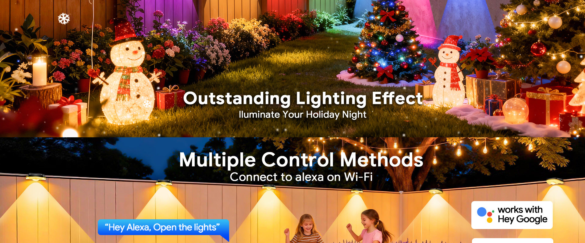 Bluetooth fence light RGBCW Iridescent Fence Light Wall Washer Light Fence Light Garden Light Waterproof Decorative Light