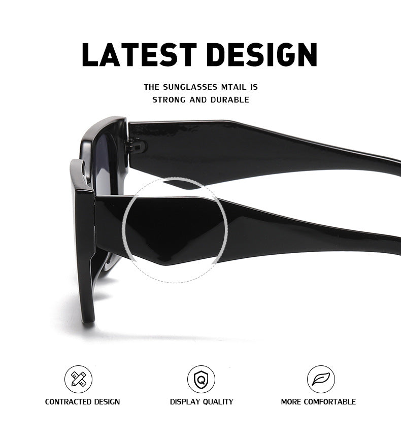 New Fashion Cat Eye Wide Leg Sunglasses for Women with High-end Feel ins Wholesale full frame sunglasses UV protection