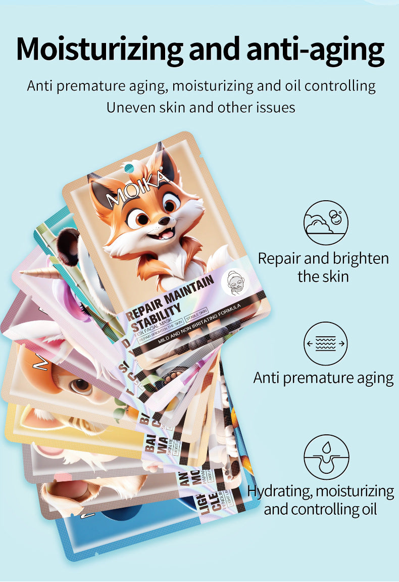 MOIKA Full Pore Shrinking White Tiger Mask Hydrating3D Animal Quality Oil Control Moisturizing Skin Care