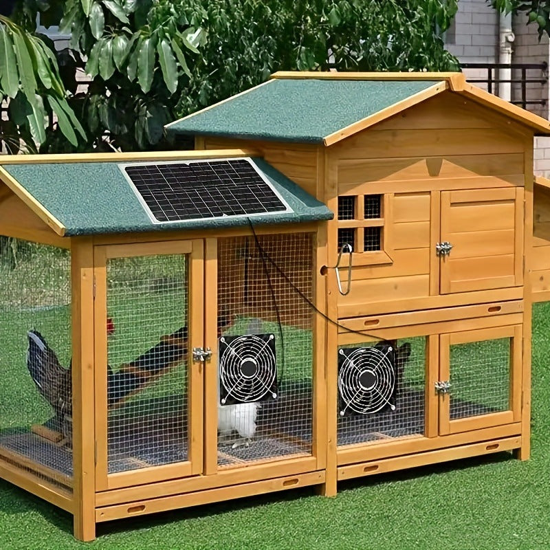 Factory Direct Solar Panel with Dual Fan Pet House Silent Solar Photovoltaic Panel Exhaust Fan Ventilation Cooling
