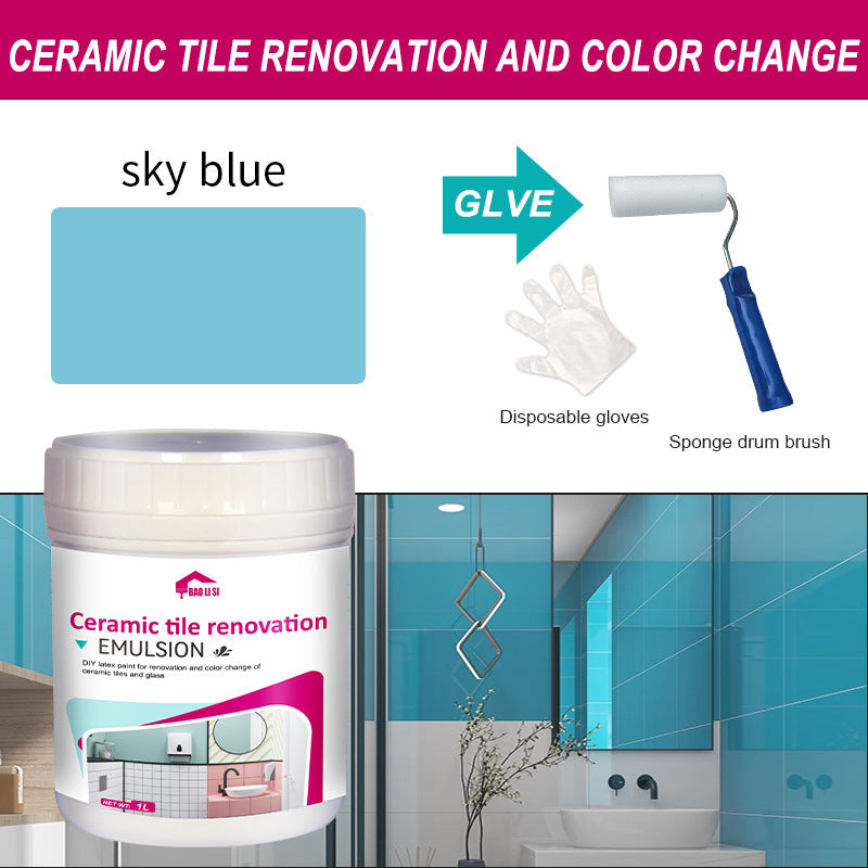 Water-Based Tile Paint Bathroom Floor Tile Color Change Renovation Coating Toilet Glass Wear-Resistant Waterproof Paint Matte