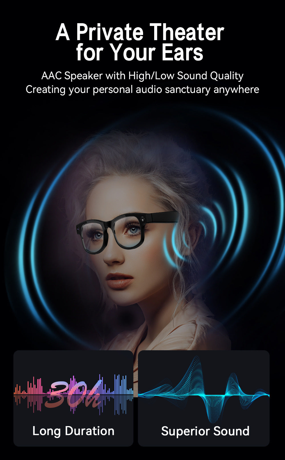AIMB-G2Smart Glasses800100 Megapixel Camera Ai Translation Character Recognition1200P Anti-Shake Video Recording