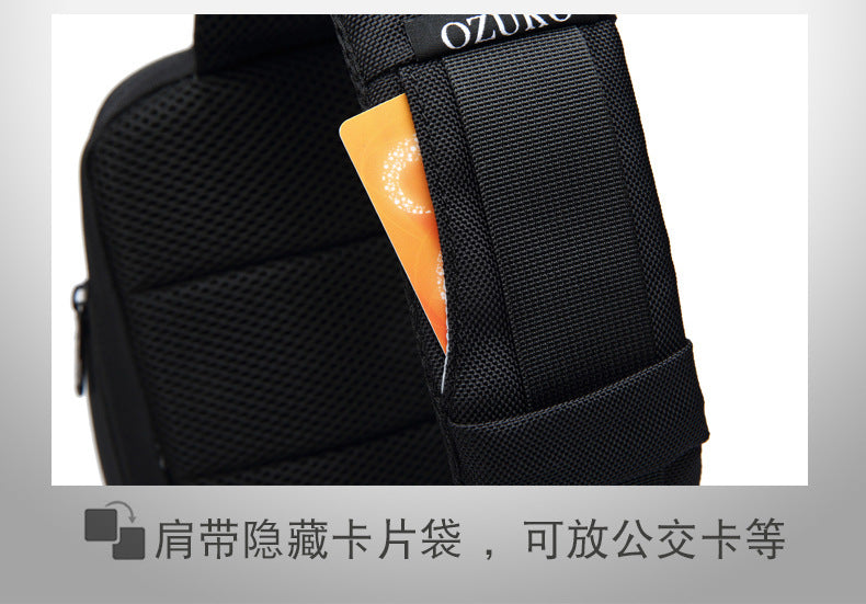 OZUKO Tactical Chest Bag Men's Crossbody Bag Waterproof Multifunctional High-end Outdoor Portable Bag Cycling Shoulder Bag