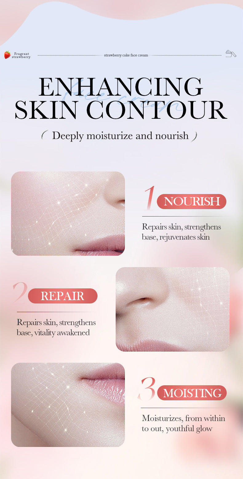 Strawberry Cake Nourishing Cream BIOAOUA Moisturizing skin moisturizing cream  foreign trade wholesale