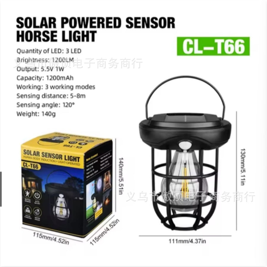 New Solar Tungsten Wall Light Human Body Sensor Camping Bulb Light Emergency Light Outdoor Camping Light