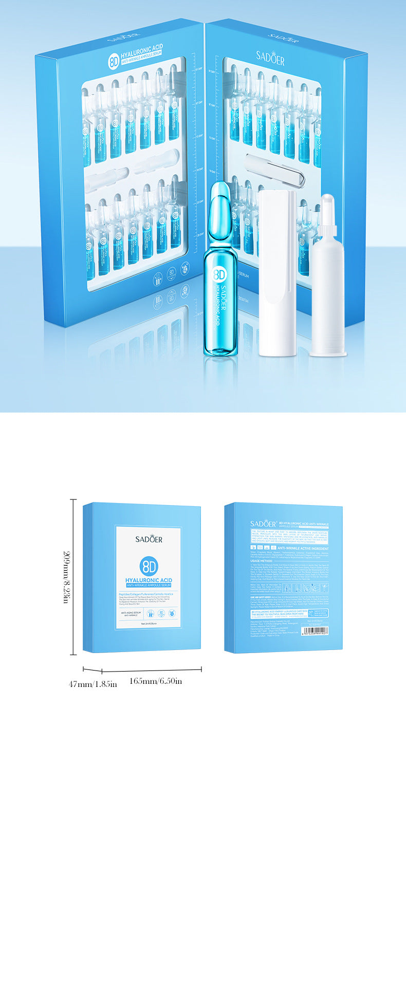 Hyaluronic Acid Face Cream SADOER8D Anti-wrinkle Hydrating Nourishing Face Cream Moisturizing and Rejuvenating  Foreign Trade Wholesale