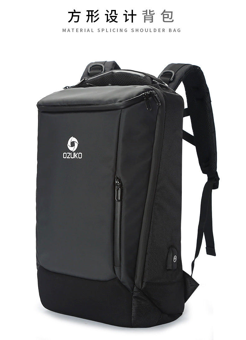 ozuko New business backpack for men, outdoor multifunctional travel bag, waterproof1715-inch Laptop Backpack