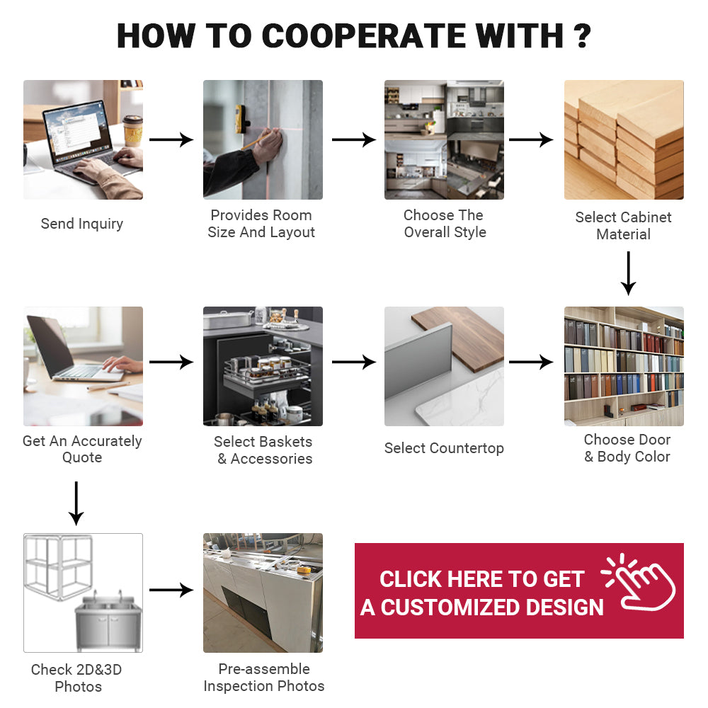 Luxury Attractive Kitchen Furniture Waterproof Stainless Steel Custom Design Glossy Kitchen Cabinets Pantry