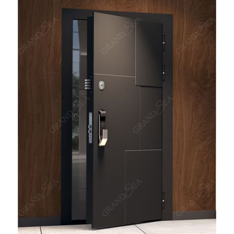 Luxury Design Entrance Door Exterior Security Front Pivot Door Modern Entry Black Wooden Aluminum Pivot Door