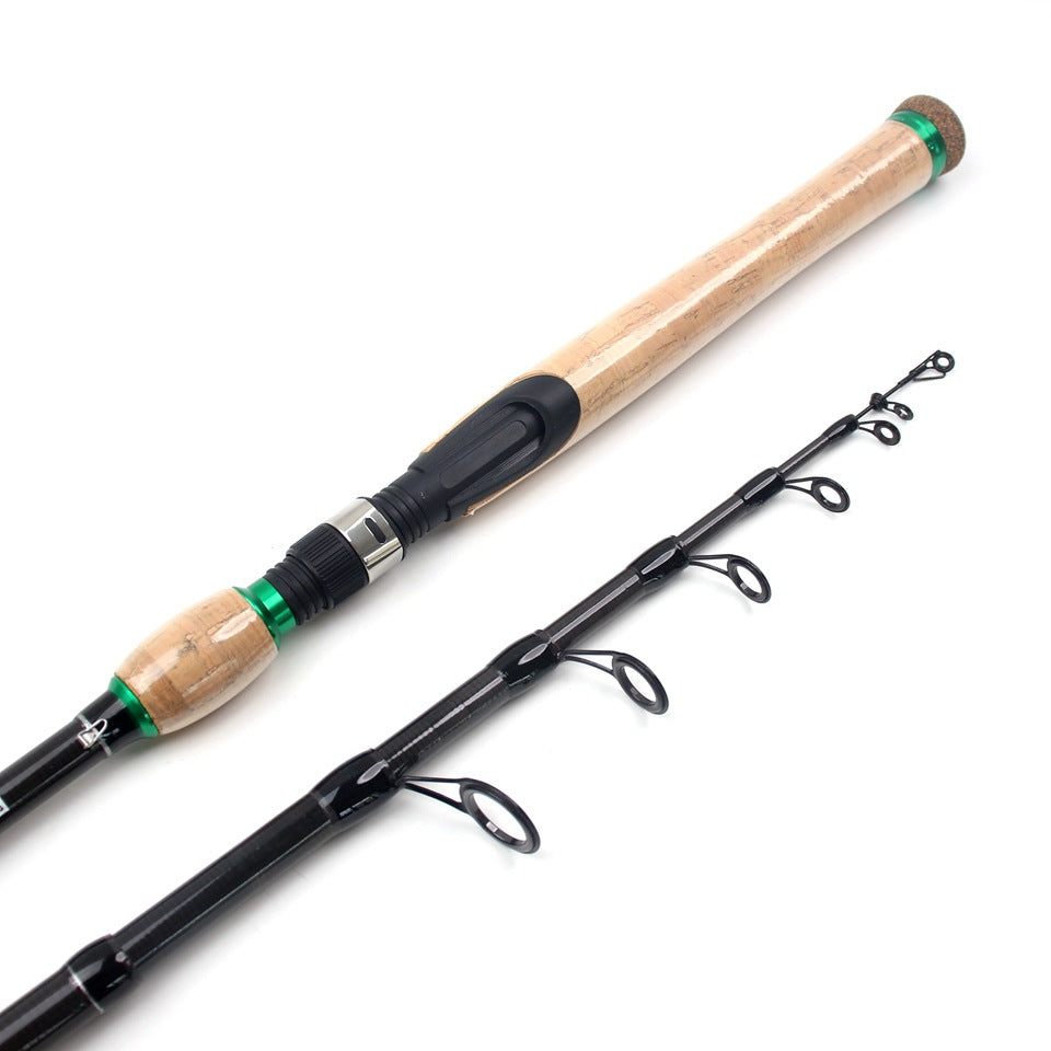 Carbon Fiber Telescopic Lure Rod with Extended Cork Handle, Ultra-Hard European and American Style Popular Bass and Snakehead Fishing Rod