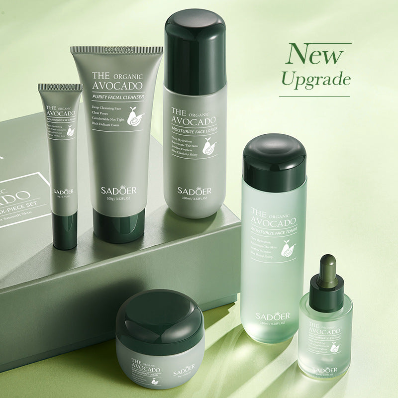 Avocado Skincare Set SADOER Cleansing, hydrating, and moisturizing six-piece set for  foreign trade wholesale
