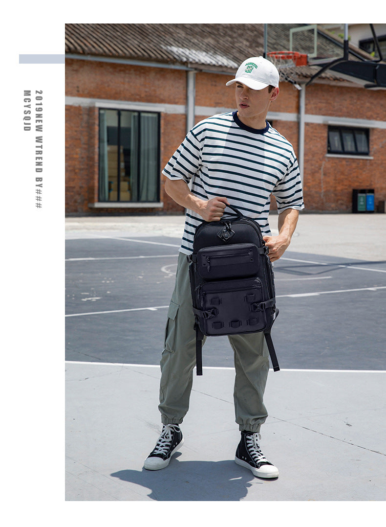 ozuko Men's Tactical Backpack Waterproof and Wear-Resistant Computer Backpack Outdoor Mountaineering Large Capacity Commuting Travel Bag