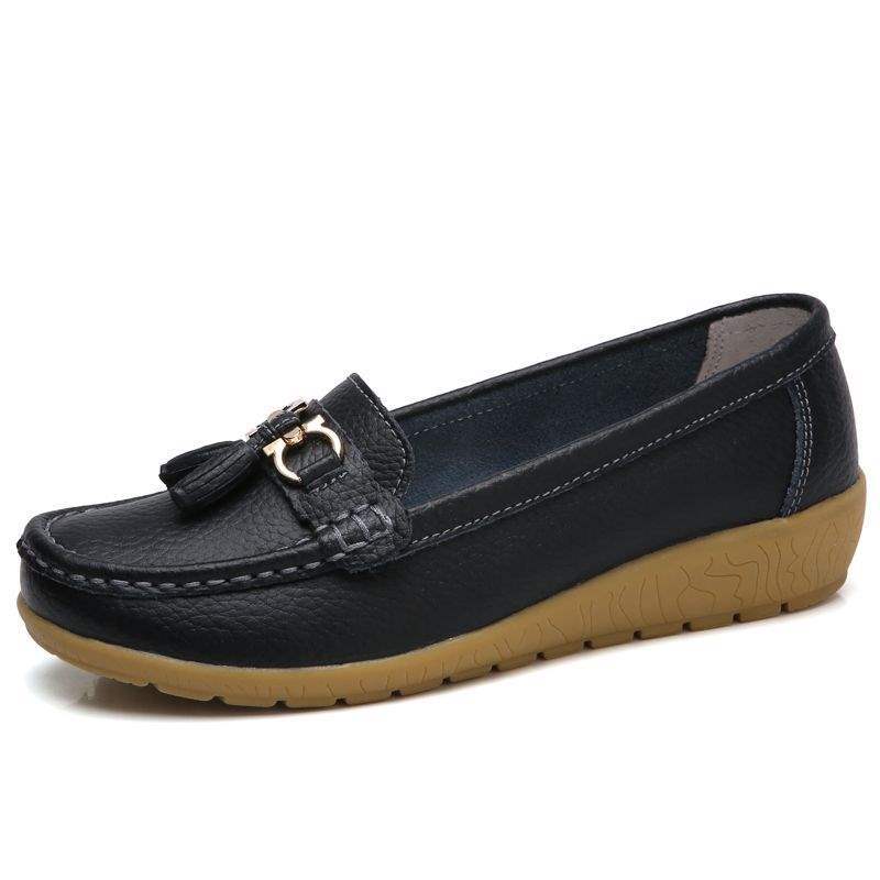 Women's Shoes Flat Soft Sole Thick Sole Loafers Thickened Nurse Shoes Rubber Sole Wedge Slip-On Women's Shoes