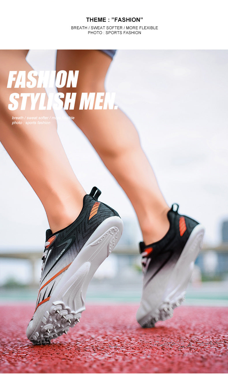 8Mesh Surface Sprint Shoes Track and Field Triple Jump Competition Training Shoes Unisex Sports Shoes for Middle School Entrance Exam All-around Sports Shoes