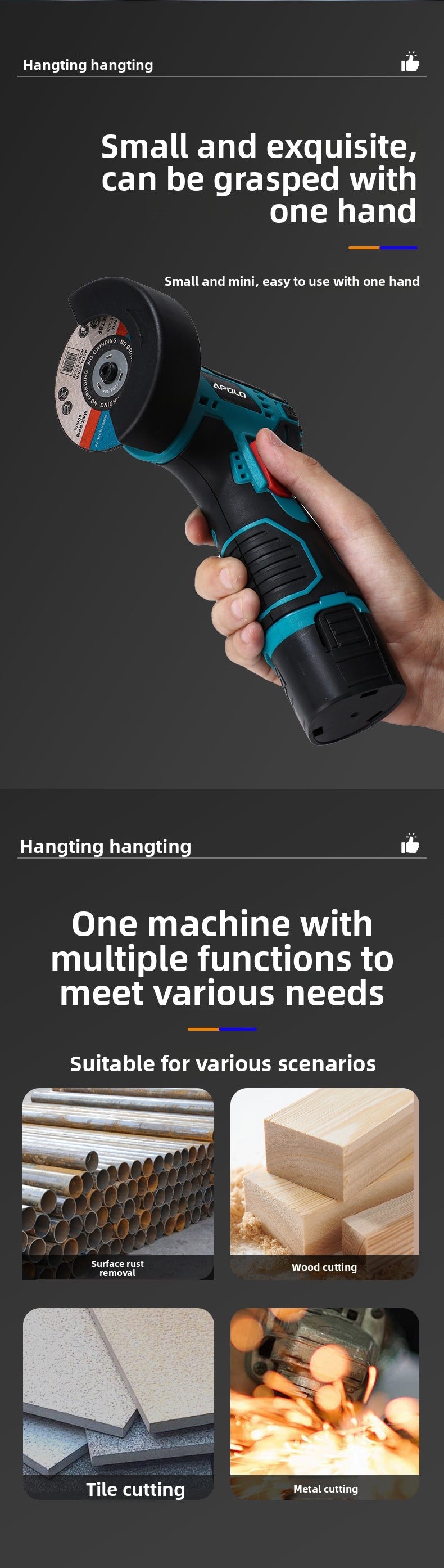 31-inch Lithium Electric Polishing Machine Hand Drill Set Mini Multi-functional Handheld Cutting Machine12V Rechargeable Angle Grinder