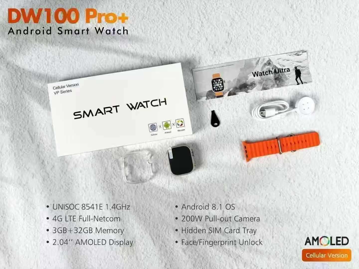 DW100 Pro+Smart Watch5G Plug-in Card Full Netcom and Shuncheng Fingerprint Unlock Recognition Video Call Photography
