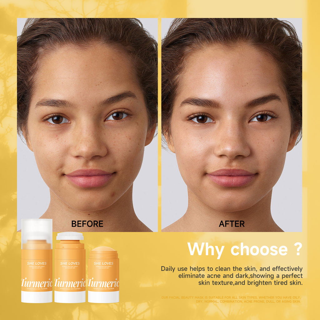 Exclusive Supply sheloves Turmeric Solid Mask Deep Cleansing Brightening Skin Color Oily Skin Smear Mud Mask Stick