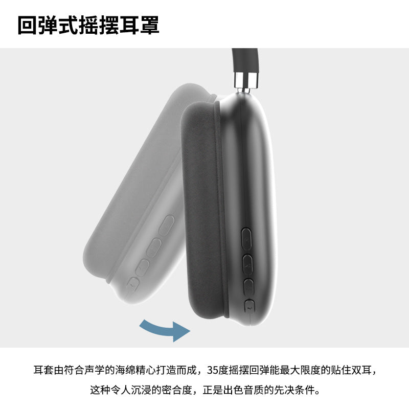 Hot-selling Over-ear Bluetooth Headphones with Long Battery Life, Wireless Headset Compatible with Apple Max Huawei