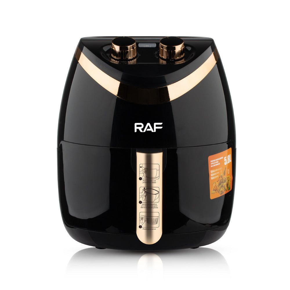 RAF European style air fryer for home use with large capacity Multifunctional Smart French Fries Fully Automatic Fryer 5.8L