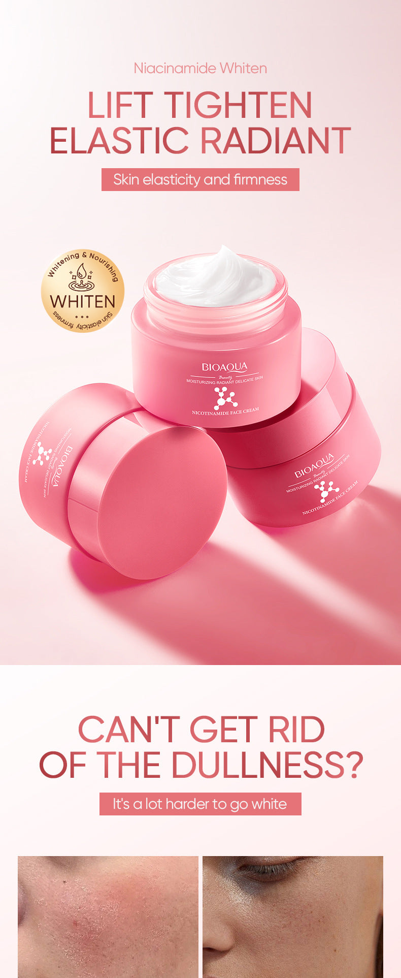 Niacinamide Skin Rejuvenation Cream BIOAOUA Hydrating Moisturizing Hydrating Moisturizing Cream Cross-Border Foreign Trade Wholesale