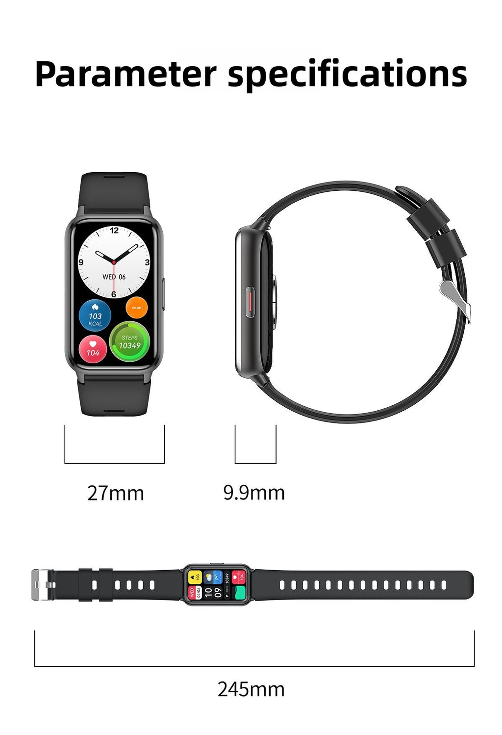 New HK72Smart watch multi-dial switching rotary button NFC Payment led Large Screen Factory