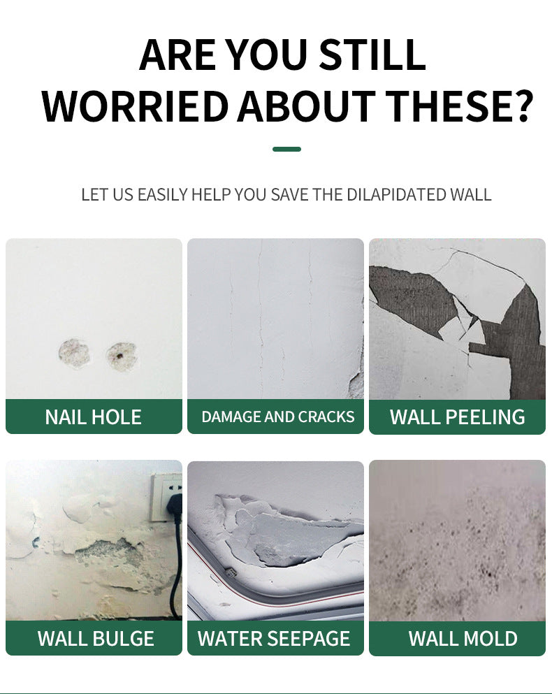 Wall Repair Paste Anti-Crack Peeling Gap Repair Paint Effective Anti-Mold Quick-Dry Restoration Wall Repair Paste Anti-Mold Durable