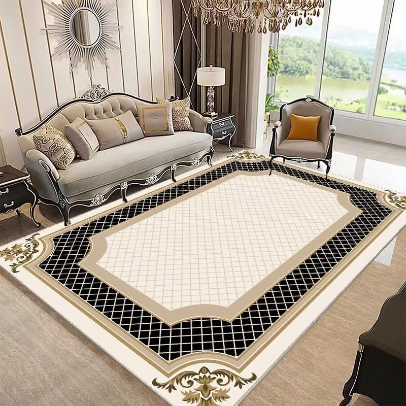 Light Luxury Living Room Carpet Modern Bedroom Full Geometric Carpet Home Simple Line Stain-Resistant Sofa Cushion