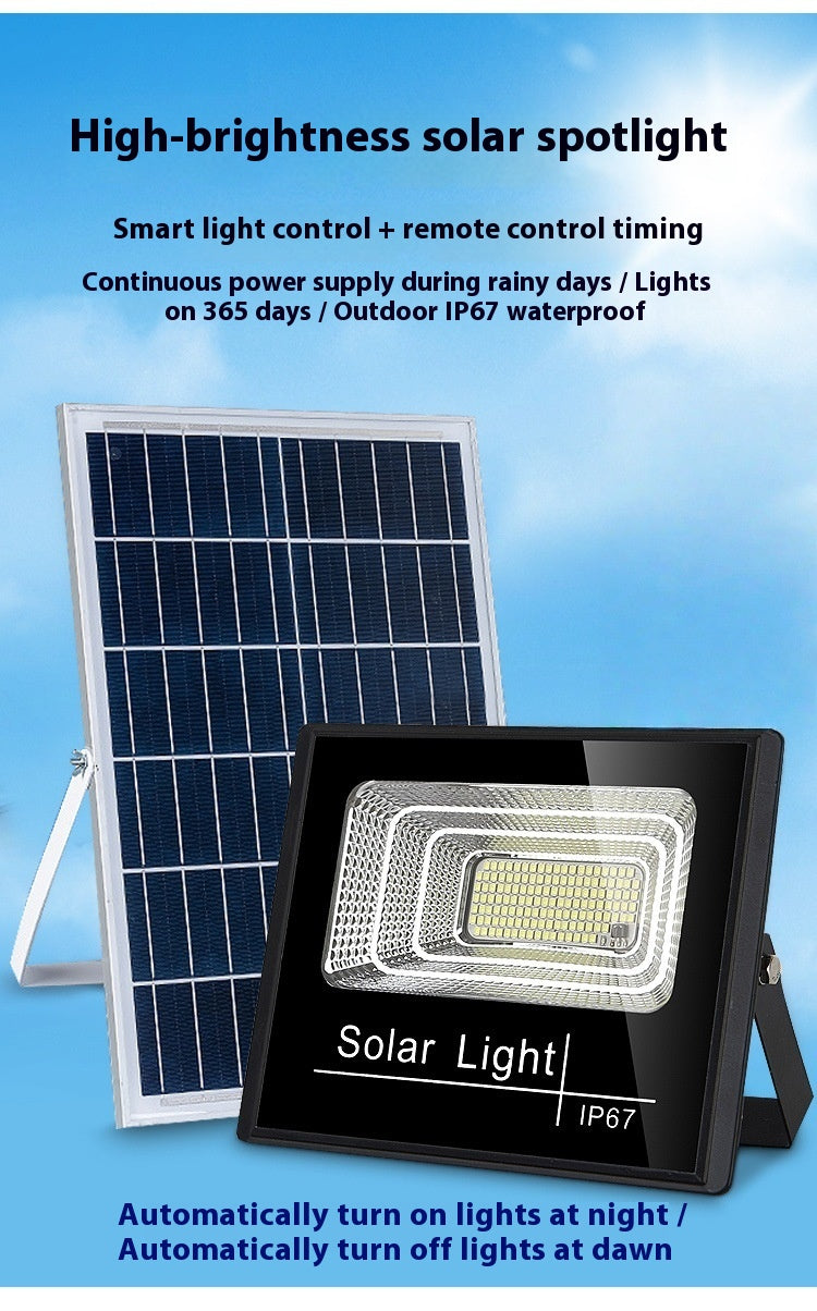 IP67 Outdoor Waterproof Solar Flood Light Intelligent Automatic Lighting in the Dark Yard Community Street Light