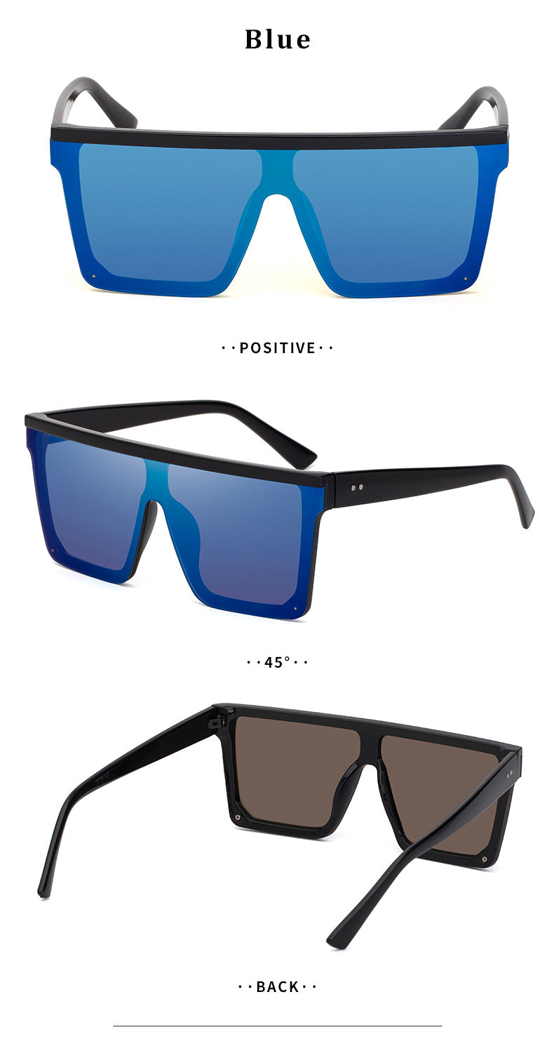 One-piece Lens Sunglasses for Men, High-end Fashion Sunglasses for Women, European and American Style Large Frame Square Glasses sunglasses