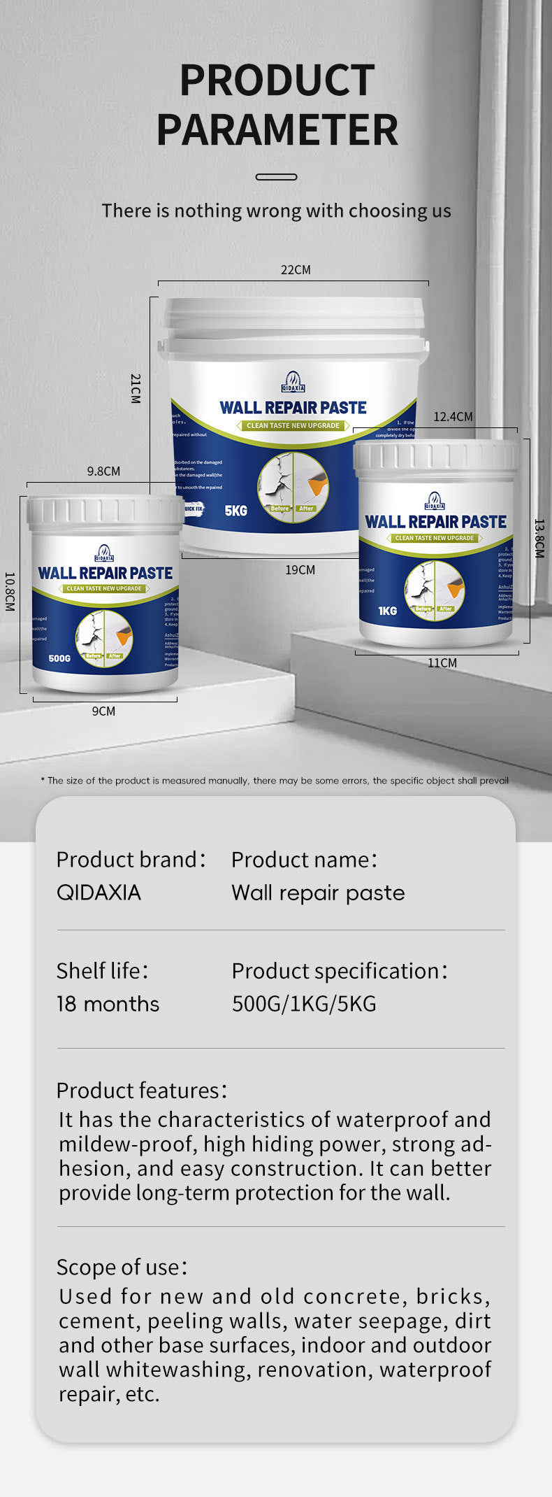 Wall Repair Paste for Repairing Wall Holes and Peeling, Household Putty Paste for Cracks and Nail Holes, White Wall Paste for Wall Repair