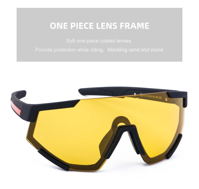 New Cycling Goggles for Women, UV Protection, One-Piece Large Frame Sunglasses, Outdoor Sports Colorful Integrated Sunglasses