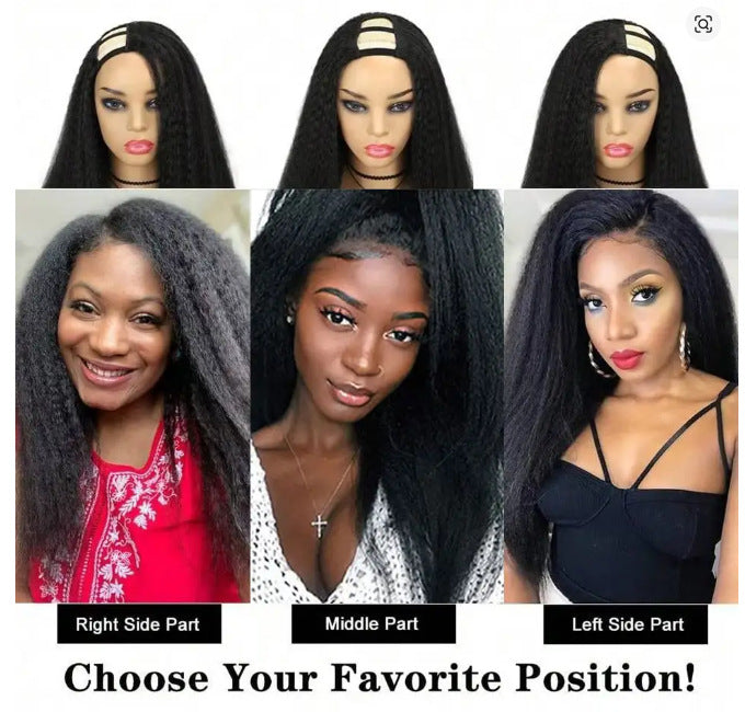 Factory Direct Sale V-part Yaki Straight Wig For Women