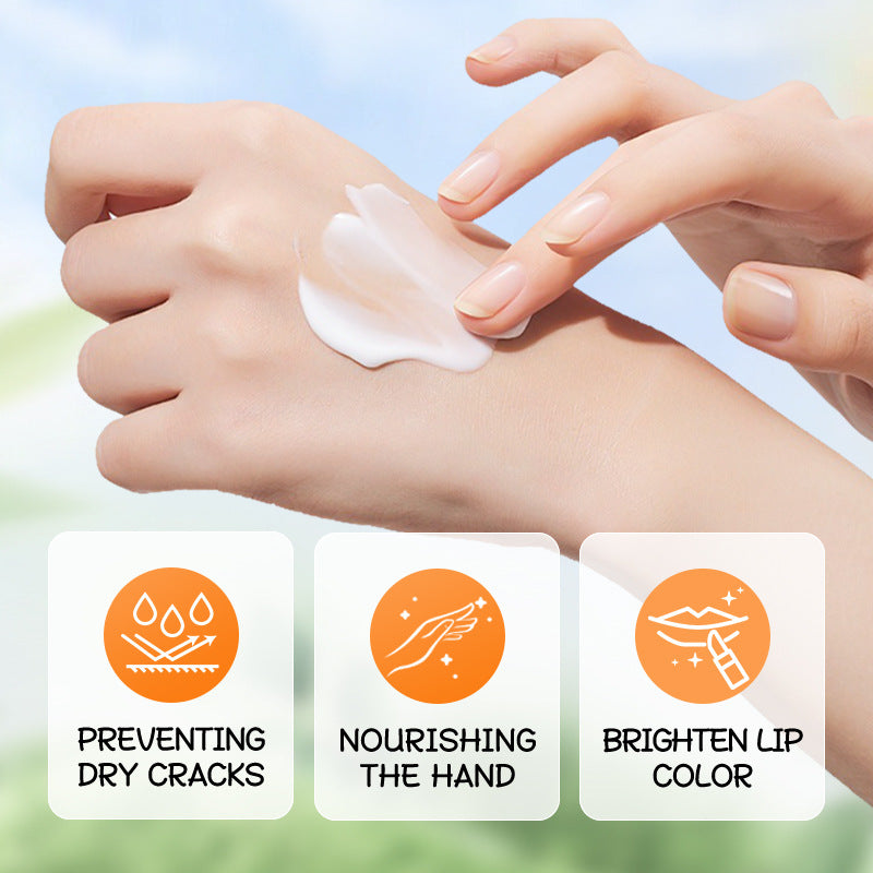 Peach Hand Cream Lip Balm Set SADOER Nourishing Autumn and Winter Hand Cream Lip Balm  Wholesale