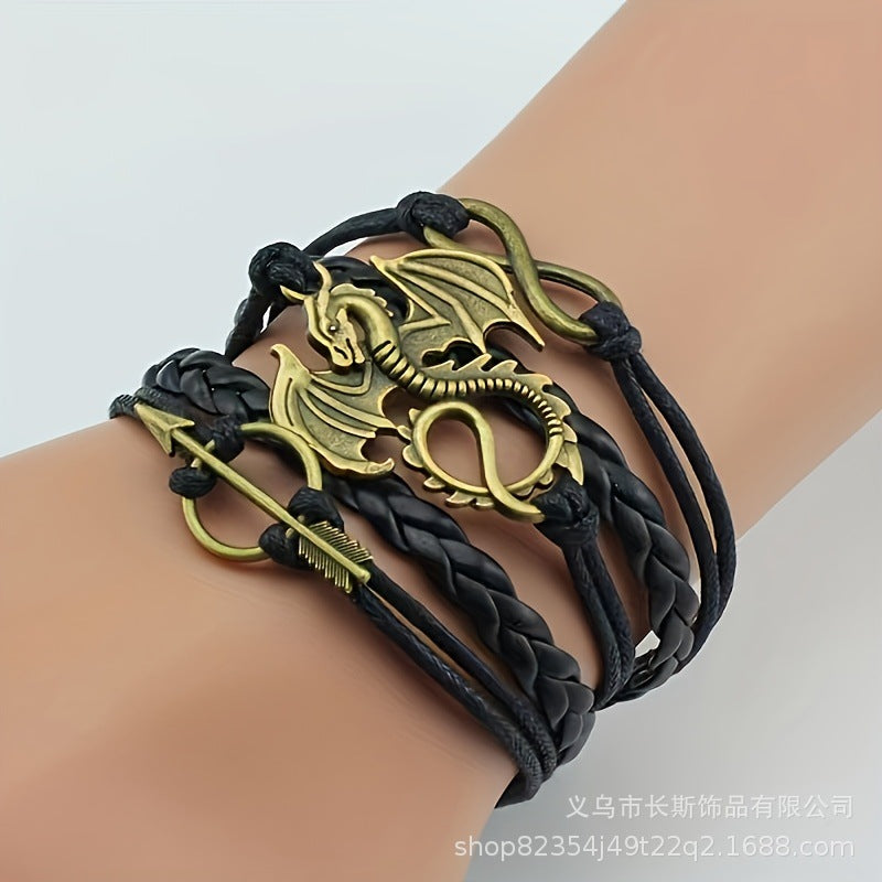 Blind Box Multi-layer Woven Bracelet Vintage Animal Pendant Bracelet Gift for Friends Blind Box Friendship Bracelet